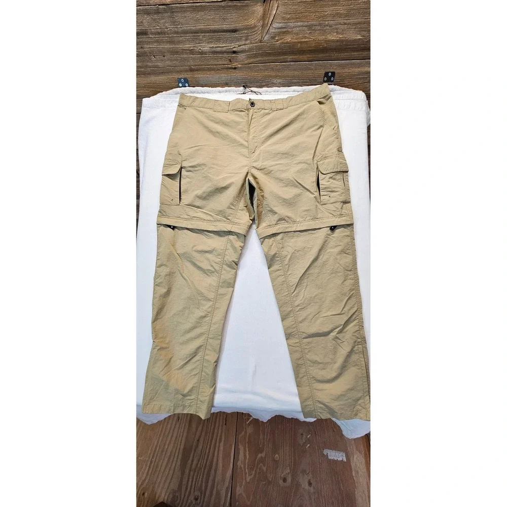 Magellan Outdoors Fish Gear Convertible Cargo Pants Tan Khaki Mens 2XL Outdoor